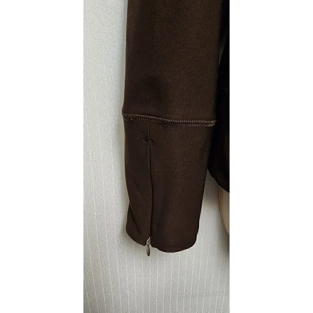 Lucy Tech Women's Size M Brown Full Zip Long Sleeve Jacket Activewear